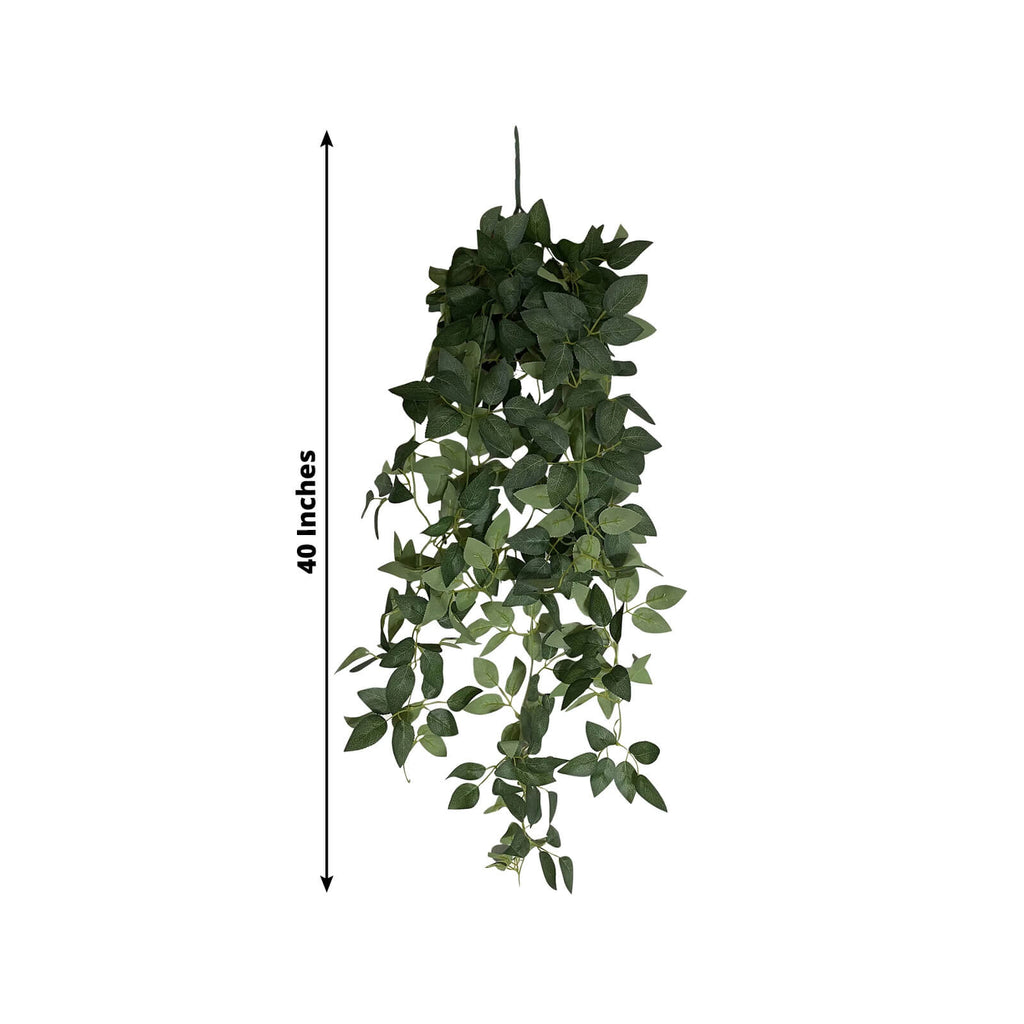 3 pk Silk Rose Leaf Hanging Plants 40