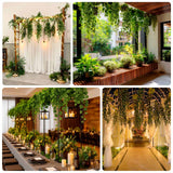 3-Pack Hanging Bush Vines - 3ft Artificial Greenery, Cottonwood Leaves for Walls, Arches & Event