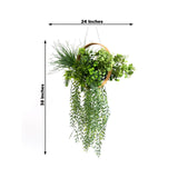 Faux Hanging Greenery with Gold Hoop Ceiling Decoration – Perfect for Tablescapes 38inch Long