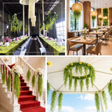 Lightweight faux asparagus greenery vines for hanging baskets, event installations, and decorativ...