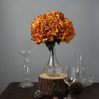 Enhance Any Event Decor with Gold Artificial Silk Hydrangea Flower Bouquets