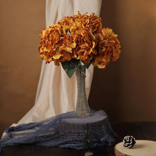 Add Elegance with Gold Artificial Silk Hydrangea Flower Bouquets