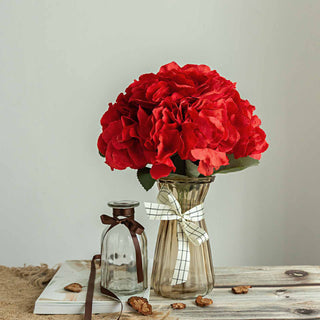 Elevate Your Wedding Decor with Red Silk Hydrangea Flower Bouquets