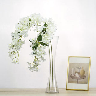 Elegant White Artificial Silk Hydrangea Flower Branches