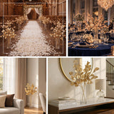 Elegant gold foliage arrangements for stylish home decor and event settings.