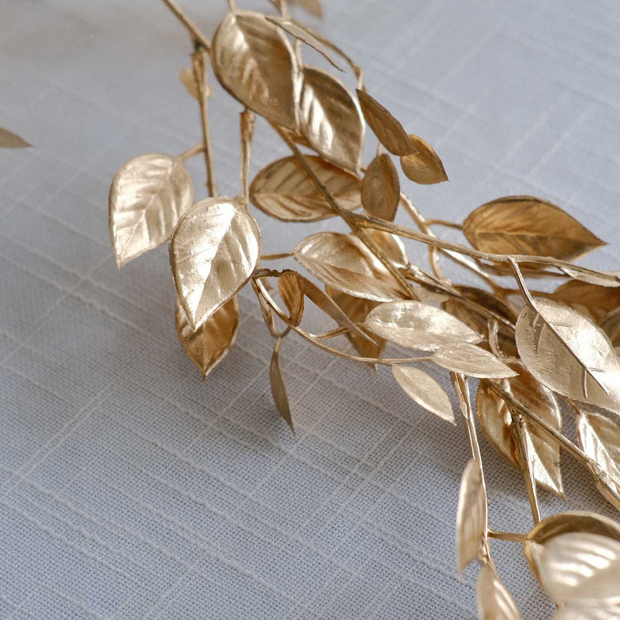 6ft Metallic Gold Magnolia Leaf Hanging Vine, DIY Craft Table Garland Wreath#whtbkgd#whtbkgd