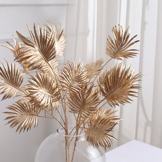 Create a Luxurious Oasis with Metallic Gold Artificial Palm Leaf Stems