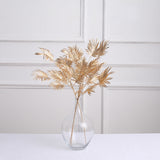 3 Pack | 24inch Metallic Gold Artificial Plant Leaf Vase Fillers, Faux Palm Leaf Branches
