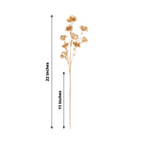 3 Pack Metallic Gold Decorative Faux Rose Flower Branches, Artificial Floral Sprays - 22inch