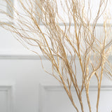 4 Pack | 39inch Metallic Gold Artificial Curly Willow Twig Branch Spray, Bendable Vase Fillers
