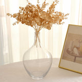 4 Pack Metallic Gold Faux Eucalyptus Leaves Spray, 12inch Artificial Plant Bushes Vase Fillers