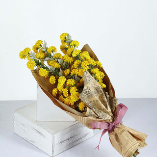 Elevate Your Decor with a Yellow Artificial Silk Chrysanthemum Bouquet