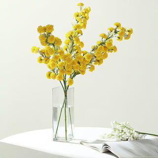 Brighten Your Space with a Vibrant Yellow Artificial Silk Chrysanthemum Bouquet