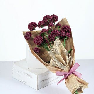 Add a Touch of Elegance with Burgundy Artificial Chrysanthemum Mum Flower Bouquets