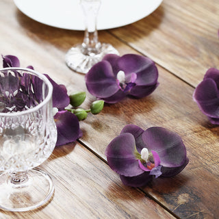 Vibrant Eggplant Artificial Silk Orchids for Stunning Event Decor