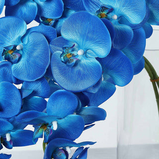 Create a Timeless and Elegant Atmosphere with Royal Blue Artificial Silk Orchid Flower Bouquets