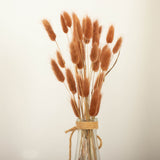 50 Pack | 15inch Brown Rabbit Tail Dried Pampas Grass Stem Bouquets, Boho Flower Arrangement Sprays
