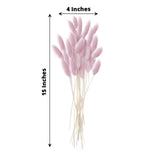 50 Pack | 15inch Lavender Lilac Rabbit Tail Dried Pampas Grass , Boho Flower Arrangement Sprays
