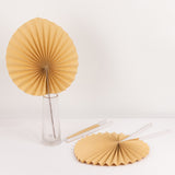 6 Pack Natural Dried Tropical Palm Leaves Paper Fans, 25inch Handheld Folding Fans