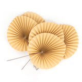 6 Pack Natural Dried Tropical Palm Leaves Paper Fans, 25inch Handheld Folding Fans