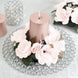 8 Pack Nude Artificial Silk Rose Floral Candle Rings
