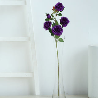 Add Elegance with Purple Silk Rose Flower Bush Stems