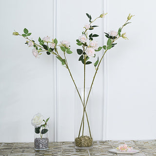 Elegant Blush Artificial Silk Rose Flower Bouquet