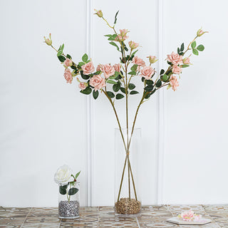 Elegant Dusty Rose Artificial Silk Rose Bouquet