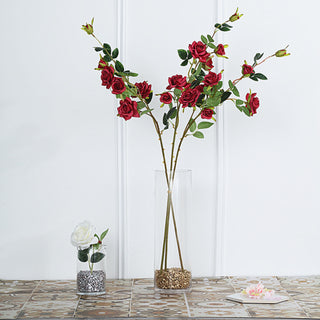 Elegant Burgundy Artificial Silk Rose Bouquet for Stunning Event Decor