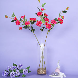 Add a Pop of Color with 38" Tall Fuchsia Artificial Silk Rose Flower Bushes