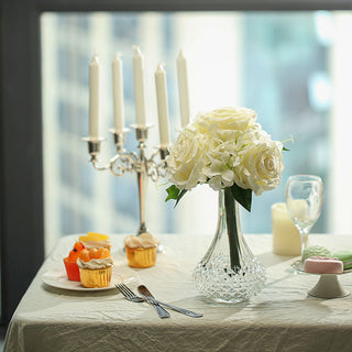 Bring Elegance to Any Space with Ivory Artificial Rose and Hydrangea Mixed Flowers