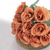 12inch Terracotta Artificial Velvet-Like Fabric Rose Flower Bouquet Bush#whtbkgd