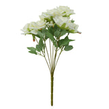 2 Bouquets 17" Ivory Real Touch Artificial Silk Rose Flower Bushes