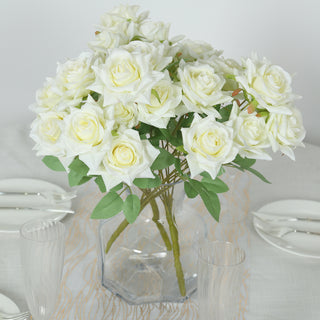 Elegant Ivory Silk Rose Bouquets for Stunning Event Decor