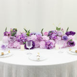 Pre-Arranged Silk Flower Table Runner 40x16inch Mixed Lavender Lilac – Roses, Hydrangeas