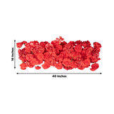 Pre-Arranged Silk Flower Table Runner 40x16inch Mixed Red – Roses, Hydrangeas, Chrysanthemums