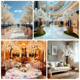 8ft Artificial Cherry Blossom Tree White – Silk Sakura Wishing Tree