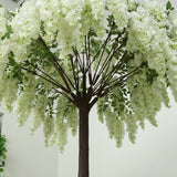 5ft Freestanding White Wisteria Artificial Tree – Cascading Silk Flower Display