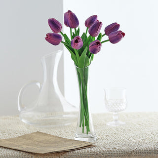 Elegant and Vibrant Eggplant Real Touch Artificial Foam Tulip Flowers