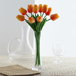 Brighten Up Your Space with Orange Real Touch Artificial Foam Tulip Flower Bouquets