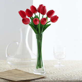 Add a Pop of Color with Red Real Touch Artificial Foam Tulip Flower Bouquets