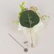 2 Pack White Artificial Rose Boutonniere With Pin, 5inch Real Touch Silk Flower