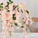 5 Pack | 44inches Blush/Rose Gold Artificial Silk Hanging Wisteria Vines
