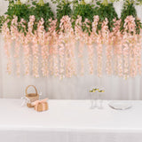 Blush Artificial Silk Hanging Wisteria Vines - Add Elegance to Your Event Decor