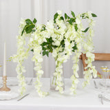 Create Unforgettable Memories with Cream Artificial Silk Hanging Wisteria Flower Vines