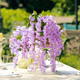 5 Pack | 44inch Lavender Lilac Artificial Silk Hanging Wisteria Flower Vines#whtbkgd