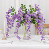 5 Pack | 44inch Purple Artificial Silk Hanging Wisteria Flower Vines