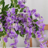 5 Pack | 44inch Purple Artificial Silk Hanging Wisteria Flower Vines