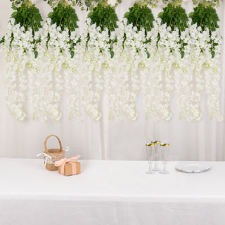 Enhance Your Event Decor with 44" White Artificial Silk Hanging Wisteria Flower Vines