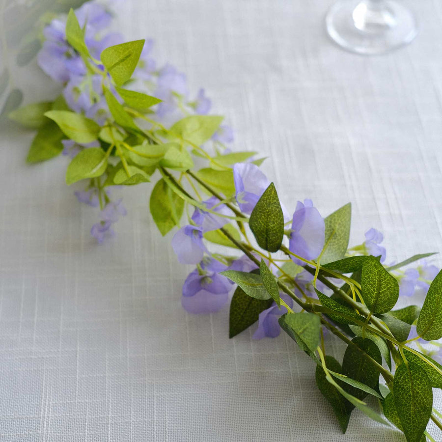 2 Pack 6ft Lavender Lilac Artificial Wisteria Flower Garland Hanging Vines#whtbkgd